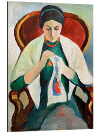 Magnettafel Nähende Frau