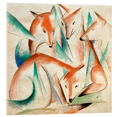 Acrylic print Four foxes