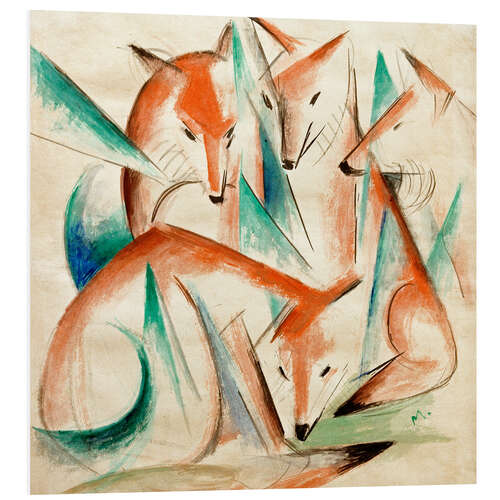 Foam board print Four foxes