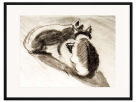 Gerahmter Kunstdruck Die zwei Katzen von Franz Marc