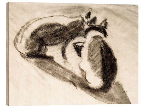 Wood print The Cats of Franz Marc