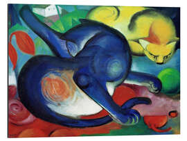 Magnettafel Zwei Katzen, blau und gelb