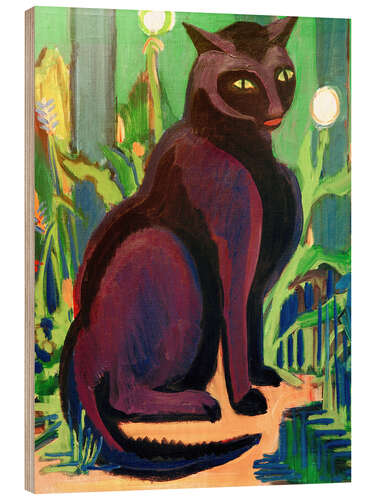 Tableau en bois Chat noir (tomcat bobby)