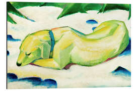 Magnettafel Liegender Hund im Schnee