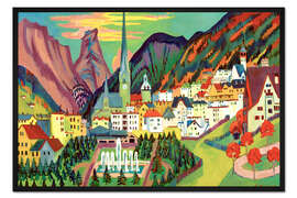 Gerahmter Kunstdruck Davos im Sommer