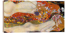 Hout print  Waterslangen II - Gustav Klimt