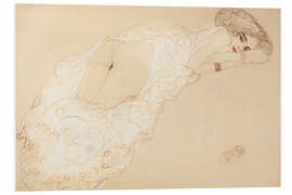 Foam board print Reclining Nude Lying on Her Stomach and Facing Right