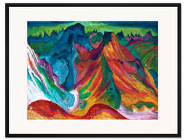 Gerahmter Kunstdruck Die Berge Weissfluh und Schafgrind