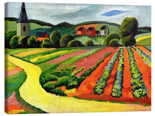 Canvas print Landscape with Church and path