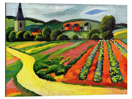 Magnettafel Landschaft mit Kirche und Weg