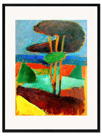 Ingelijste kunstdruk Pine Trees