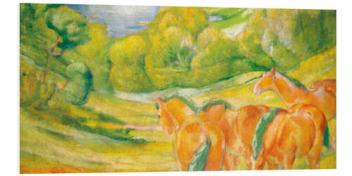 Foam board print Great landscape I (landscape with red horses)