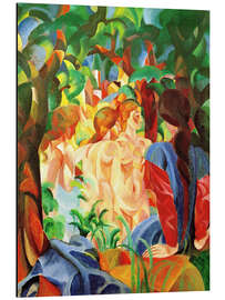 Magnettafel Badende Mädchen mit Stadt im Hintergrund