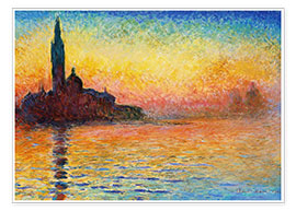 Kunstwerk  San Giorgio Maggiore in schemerlicht - Claude Monet
