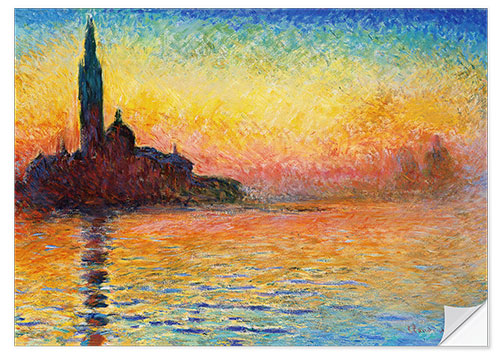 Selvklæbende plakat San Giorgio Maggiore at Dusk