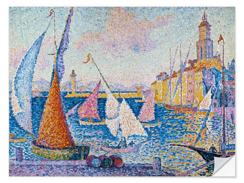 Självhäftande poster Sailing boats in the harbour of Saint Tropez