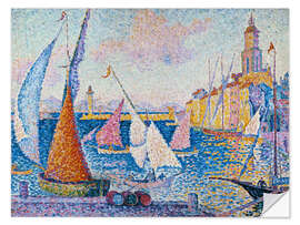 Vinilo para la pared Sailing boats in the harbour of Saint Tropez