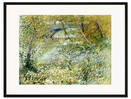 Gerahmter Kunstdruck Seineufer im Frühling am Pont de Clichy