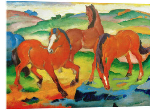 Akryylilasitaulu Grazing horses IV (The Red Horses)