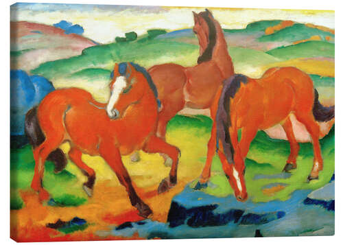 Canvas-taulu Grazing horses IV (The Red Horses)