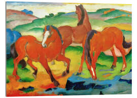 Tableau en plexi-alu Chevaux rouges