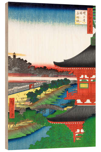 Holzbild Zojoji Pagode und Akabane