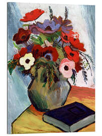 Galleritryck Still life with Anemones and Blue Book