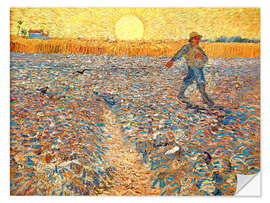 Selvklæbende plakat Sower at Sunset