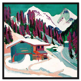 Gerahmter Kunstdruck Wildboden im Schnee