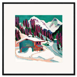 Gerahmter Kunstdruck Wildboden im Schnee