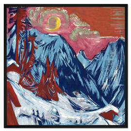 Gerahmter Kunstdruck Wintermondnacht