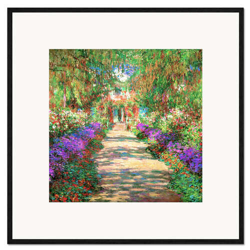 Innrammet kunsttrykk A pathway in Monet's Garden at Giverny