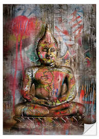 Wall sticker Old Buddha in Graffiti