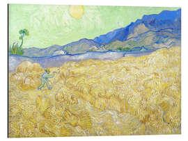 Magnettafel Weizenfeld mit Schnitter bei aufgehender Sonne