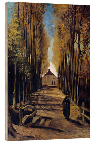 Wood print Poplar avenue in autumn