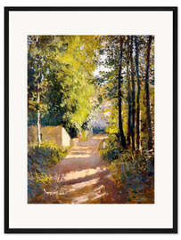 Gerahmter Kunstdruck Weg unter Bäumen