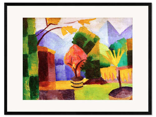 Framed art print Garden beside the lake Thun
