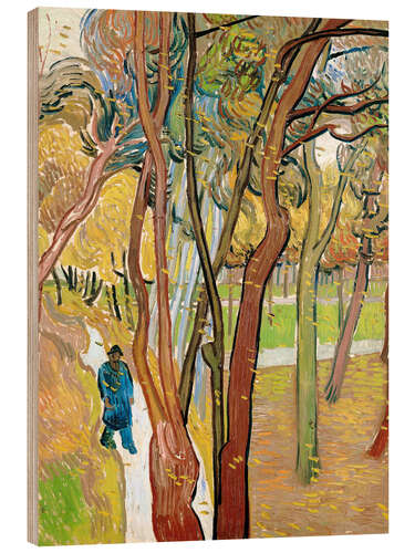 Tableau en bois La marche - les feuilles qui tombent