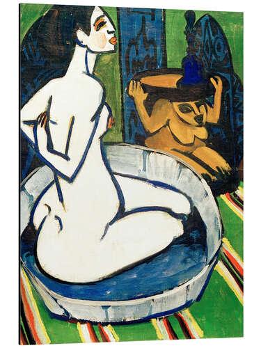 Aluminium print Female nude in the tub