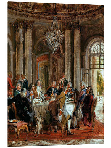 Tableau en verre acrylique King Frederick II. Guests at Sanssouci