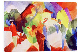 Magnettafel Spaziergänger im Park