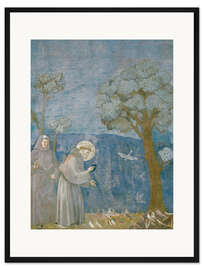 Gerahmter Kunstdruck Franziskus predigt den Vögeln