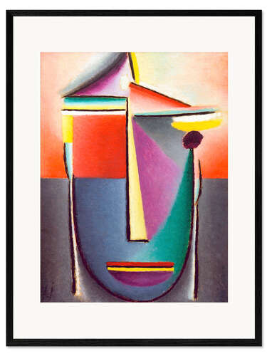 Framed art print Abstract head: Life and death