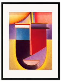 Framed art print Abstract Head: Sun - color - life