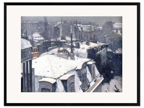 Kehystetty taidepainatus View of rooftops (Effect of snow)