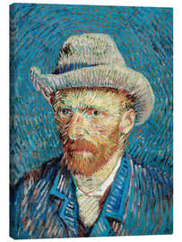 Stampa su tela  Autoritratto con cappello di feltro grigio - Vincent van Gogh