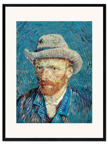Innrammet kunsttrykk Self-Portrait with Grey Felt Hat