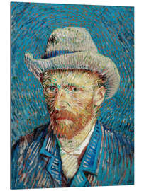 Magnettafel Selbstportrait mit grauem Filzhut