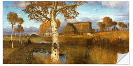 Selvklebende plakat The Marsh in Autumn