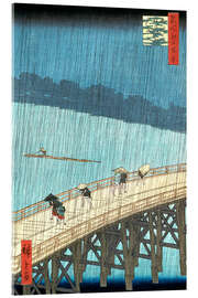 Acrylglasbild  Regenschauer über der großen Brücke in Atake - Utagawa Hiroshige
